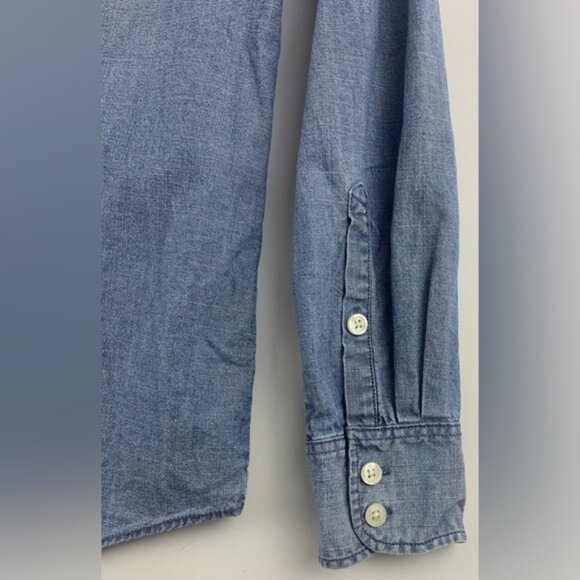J. Crew Ladies Petite Chambray Shirt 100% Cotton Button-Up Casualwear Size‎ XS - Picture 9 of 16